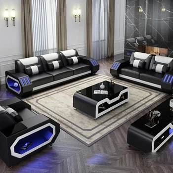 1+2+3 סט מלא עור אמיתי ספה להגדיר הרהיטים בסלון ספת עור רהיטים ספה פינתית