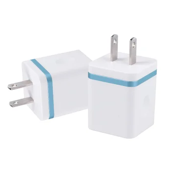 2Pcs מתאם Usb מטענים USB הטלפון 5v2a מתאם חשמל אוניברסלי טעינה מהירה חכם USB מתאם עם תקע אמריקאי כחול-שמייםcolor