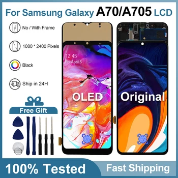 OLED עבור Samsung Galaxy A70 תצוגת LCD מסך מגע דיגיטלית מקורי לסמסונג A705 A705FN/DS SM-A705F SM-A705W מסך LCD