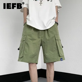 IEFB אלסטי מזדמנים מכנסיים קצרים לגברים רחוב Threedimensional גדול בכיס מטען קצר שאיפה זכר מגמת אופנת רחוב קיץ חדש 9C646