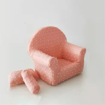 בציר אופנה מוצק צבע היילוד צילום אביזרים מעץ ספה רהיטים לתינוק צילום היילוד צילום הכיסא