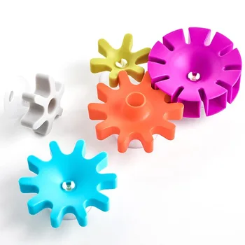 5PCS מונטסורי בייבי צעצועי אמבטיה כוס יניקה ציוד סיבוב צעצועים צבעוניים מסתובב גלגל מים ילדים באמבטיה מים צעצוע 0-3 שנה