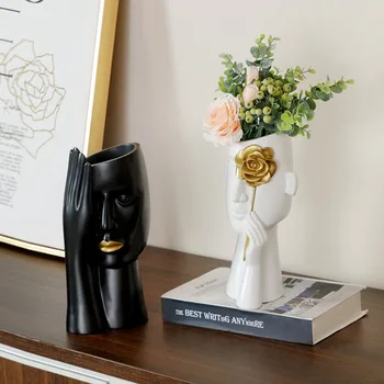 יצירתי אמנות הגוף אגרטל קישוט הסלון סידור פרחים פרחים מיובשים בסגנון נורדי בית עיצוב פנים האגרטל שרף מלאכת יד
