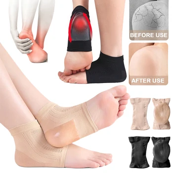 סיליקון לחות עקב גרביים על כפות רגליים יבשות, סדוקות עקב לדרבן טיפול הקלה בכאב דורבן ברגל עקב מגן גרביים