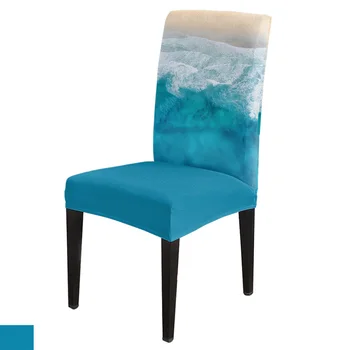 האוקיינוס חוף גלי הכסא כיסוי עבור המטבח מושב כיסא האוכל מכסה למתוח הכיסויים עבור אירועים בבית מלון
