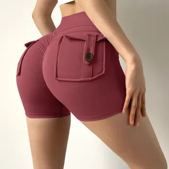 נשים אופנה מוצק מכנסיים חותלות סלים מכנסיים קצרים גבוהה המותניים ספורט מכנסיים