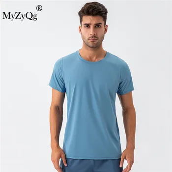 MyZyQg גברים מגניב כושר שרוול קצר חולצות רשת לנשימה מהירה ייבוש ספורט חולצות צוואר עגול חופשי לרוץ הכשרה העליון