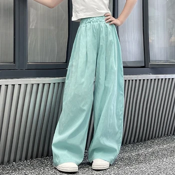 נערה מכנסיים מוצק צבע מכנסיים לבנות סגנון מקרית ילדים המכנסיים ילדה גדולה הבגדים 6 8 10 12 14 שנה ישנה