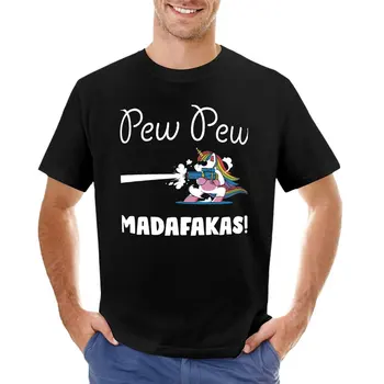 Pew Pew madafakas קרן החולצה הענקית חולצה חתול חולצות בנים חולצות mens שרוול ארוך חולצות t