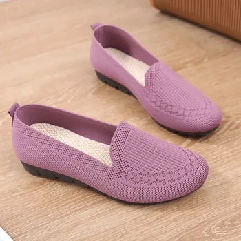 נשים לנשימה אור שטוח להחליק על נעליים מזדמנים חדש רשת לנשימה נעלי ספורט נשים נעלי גרביים נעלי נשים Zapatillas Mujer