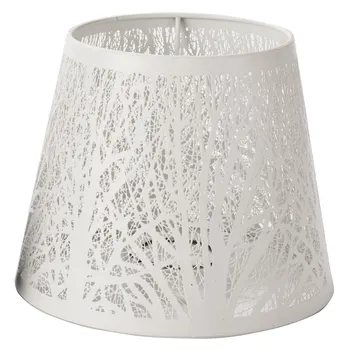 קטן, אהיל המנורה קליפ על הנורה,חבית מתכת אהיל עם דפוס של עצים על השולחן נברשת מנורת קיר לבן