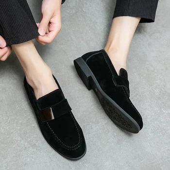 חדש עור אמיתי נעלי גברים באיכות גבוהה נוח העסק נעלי מעצב מותג רך הבלעדי Drving נעליים מזדמנים מוקסינים