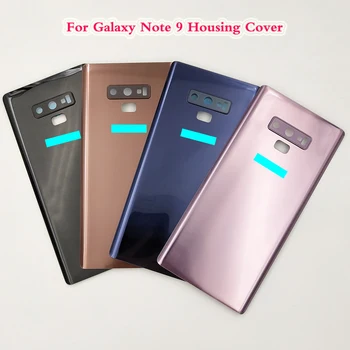 עבור Samsung Galaxy הערה 9 N960 N960F הסוללה הכיסוי האחורי אחורי זכוכית הדלת דיור לוח תיק עם מצלמה עדשת סמסונג Note9