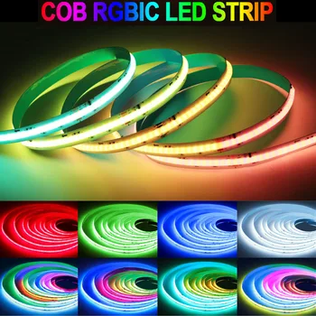 RGBIC COB Led רצועות 24V 720 נוריות/m 5M RGB IC למיעון COB Led רצועה גמישה Led קלטת חלום צבע הביתה עיצוב חדר