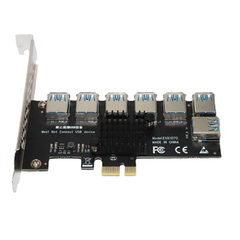 EUX1070 PCI Express 1 עד 7 Riser עבור כרטיס גרפי BTC שולחן העבודה PCI-E ה-Extender