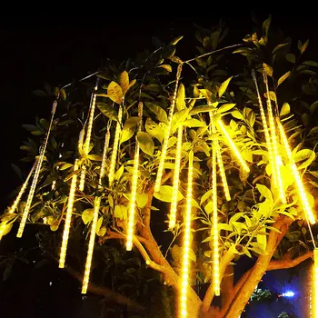 השמש חג תאורה LED אורות חג המולד חיצונית מטאורים אורות מחרוזת גן עיצוב עבור מסיבת החתונה גרלנד רחוב