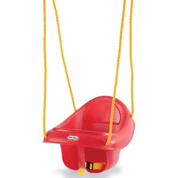 קצת Tikes Highback פלסטיק הפעוט Playset להסתובב עם חגורת בטיחות, אדום