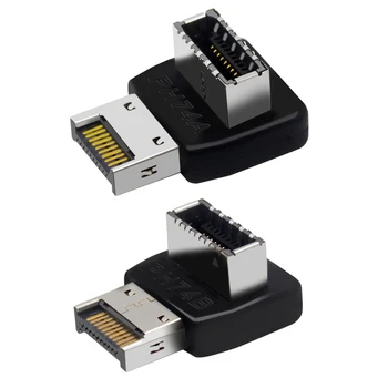USB 3.1 Type E 90 מעלות ממיר מול סוג C שקע אנכי E סוג כותרת ממיר עבור מחשב לוח האם מחבר פנימי