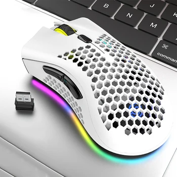 USB 2.4 G Wireless Gaming Mouse BM600 RGB אור נטענת העכבר 800-1200-1600DPI על שולחן העבודה מחשבים PC למחשב נייד מחשב נייד