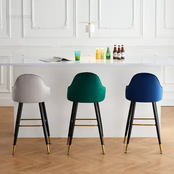 יצירתי מינימליסטי בר כסאות נורדי ריהוט למטבח משענת גב גבוה, כסא בר מודרני בבית כורסה בקבלה של המלון בר הכיסא