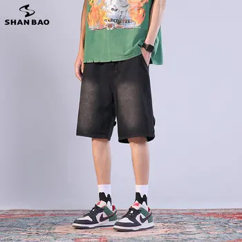 ישר מכנסיים קצרים גבר קיץ Hiphop אופנה פנאי אופנת רחוב מסוגננת בגדי גברים Y2k Harajuku רוכסן קישוט קצרים.