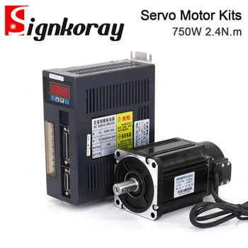 SignkoRay 750W 2.4 N. m AC מנהל התקן של מנוע סרוו ערכות 3000RPM 220V AC מנוע AASD-15A+90ST-M02430 עבור הנתב CNC