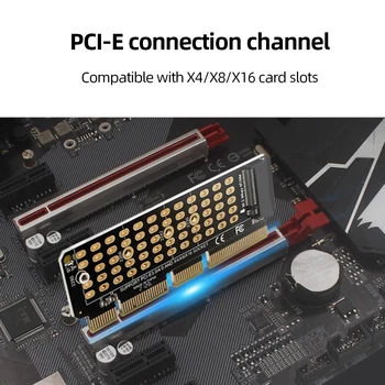 M2 NVME מתאם כרטיס SSD כדי PCIE4.0 הרחבה כרטיס מלא מהירות X4 MKEY PCIe כרטיס Riser תמיכה 1U Server עבור 2230-2280 M. 2 SSD