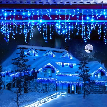 220V האיחוד האירופי נטיף קרח מסך LED מחרוזת האור נופלות 0.6-0.8 מ ' רחוב החורף את הבית לחג המולד גרלנד קישוטים בחוץ הבית.
