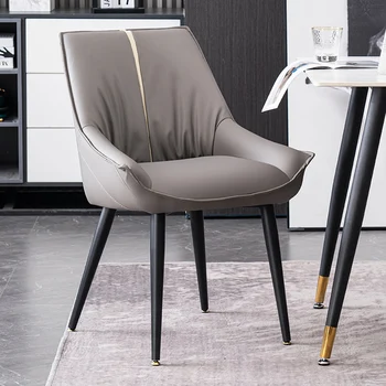 הנורדית המודרנית כסאות אוכל בתי קפה במטבח עור PU ריפוד כיסא האוכל פנאי שרפרפים מסעדה ריהוט חדר האוכל