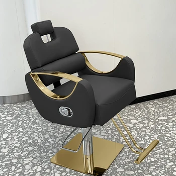 המספרה המסתובב בסלון כיסא עור יוקרה זהב הספר ציוד של סלון הכיסא Hidraulic הרגל Silla De ברברה רהיטים