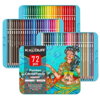 72 מקצועית שמן עפרונות צבעוניים, אמן עפרונות להגדיר עבור חוברות צביעה פרימיום אמן סדרה רכה להוביל מצייר ציור