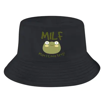 MILF דלי כובע גבר שאני אוהבת צפרדעים גברים נשים דייג כובע היפ הופ חוף השמש דיג כובעים