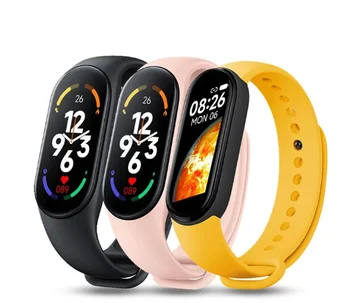 M7 שעון החכם Smartband קצב הלב Smartwatch כושר גשש לחץ דם ספורט צמיד Mi Band 7 גברים נשים