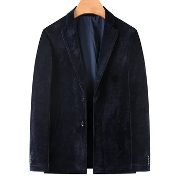 הגעה לניו אופנה סופר גדול סתיו חורף גברים מזדמנים חליפת קורדרוי המעיל אחת עם חזה בלייזרס בתוספת גודל MLXL2XL-5XL6XL 7XL