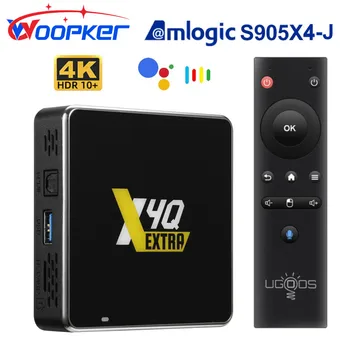 UGOOS X4Q נוסף LPDDR4 4GB 128GB Smart TV Box Android 11 Amlogic S905X4 Winevine L1 1000M BT 4K ב-Google Voice 2G 16G 32G X4Q הקוביה