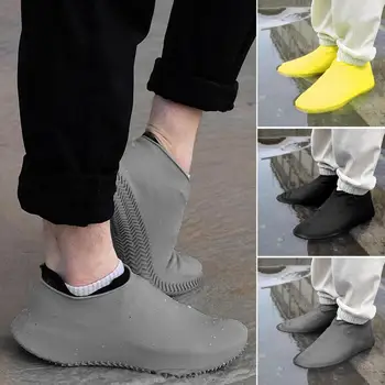 סיליקון עמיד למים כיסוי נעליים לשני המינים נעלי מגיני מגפי גשם מקורה חיצונית גשום לשימוש חוזר איכות ללא תלוש כיסוי נעליים