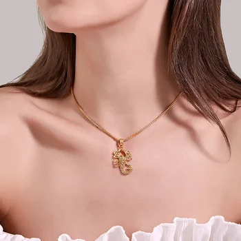 היפ הופ צבע זהב עקרב שרשרות תליון לנשים יצירתי הבריח שרשראות Chokers הנשי המעודן תכשיטים מתנות Collares
