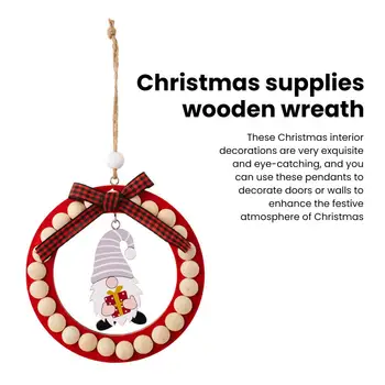 תלייה על קיר חג מולד קישוט עץ חג המולד חגיגי קישוט עץ חג המולד קישוטים מעודנים מעץ חרוז הבית.