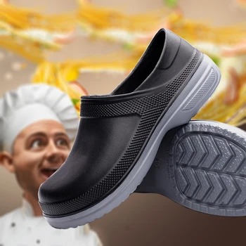 גברים שף נשים נעלי Non-להחליק עמיד למים שמן הוכחה מטבח נעלי עבודה לבשל נעליים מאסטר שף המסעדה סנדל בתוספת גודל 49
