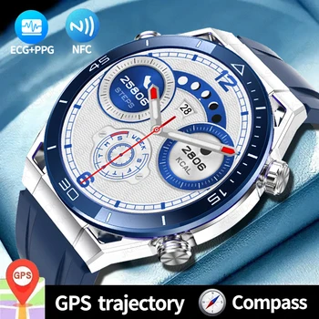 2023 חדש NFC חכם שעון גברים א. ק. ג+PPG Bluetooth שיחה Smartwatch GPS Tracker תנועה צמיד כושר עבור Huawei שעונים האולטימטיבי