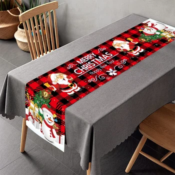 שולחן חג המולד דגל פסטיבל אווירה קישוט אייל תה לשולחן בד אדום אירופה ערב קישוט הדפסה שולחן הדגל