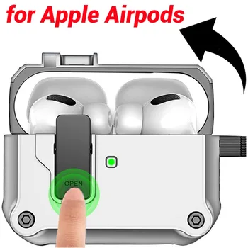 אוזניות במקרה Airpods 1 2 3 עם אוטומטי מאובטח קליפ קשה מעטפת גוף מלא מגן כיסוי עבור Airpods Pro 2 Fundas