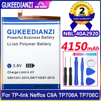 4150mAh סוללה בעלת קיבולת גדולה עבור TP-link Neffos C9A TP706A TP706C NBL-40A2920 באיכות גבוהה סוללה Li-polym Bateria
