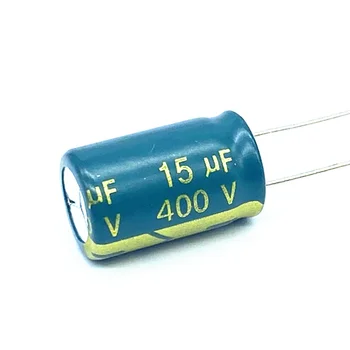 100 Stks/partij 15Uf הוג ' Frequentie Lage Impedantie 400V15UF אלומיניום Elektrolytische Condensator Maat 10*17 20%