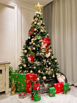 שנה חדשה עץ חג המולד מלאכותי להגדיר יוקרה גדולות מוצפן קישוטים לעץ חג המולד מסיבת מתנה לילדים נטאל קישוט הבית