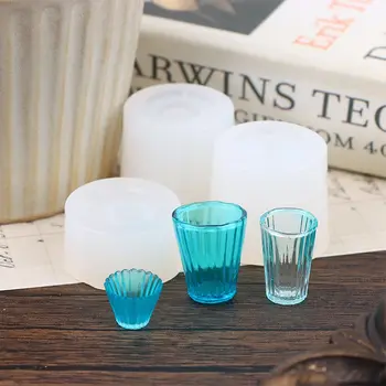 חדש מיני UV דבק DIY שולחן בית בובות מיניאטורי מים כוס חלב כוס תה סיליקון עובש על הבובה אביזרים להעמיד פנים לשחק צעצועים