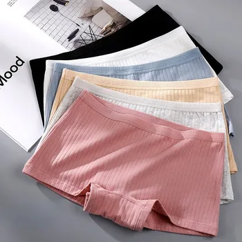 קיץ נשים בטיחות מכנסי כותנה תחת חצאית נשית חלקה תחתונים מוצק צבע בתוספת גודל תחתונים חמים תחתוני נשים