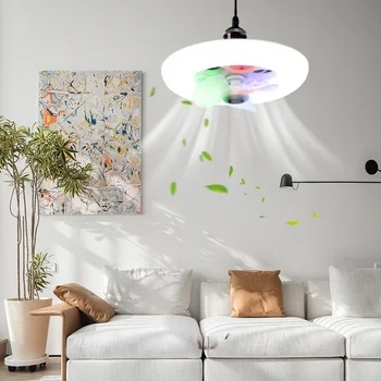 מאוורר תקרה עם אורות 60W LED מאוורר אור RGB הילוך שלישי ניתן לעמעום על הסלון, חדר השינה תקרה נברשת עם מאוורר הנשמה