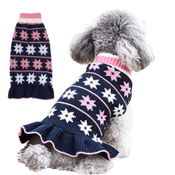 הכלב שמלת סוודר גור צווארון סוודר סריגים כלבים קטנים בנות מזג אוויר קר סוודר קטן בינוני כלבים גור חתולים