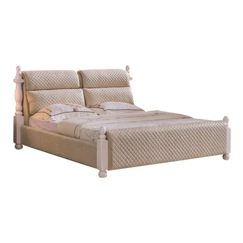 2020 עיצוב חדש אמריקאית פשוטה בסגנון מודרני בד המיטה עם כפתורים מיטה זוגית עם לוחות עץ כפולים הנסיכה המיטה